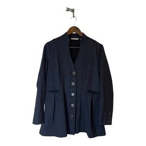 Soft Surroundings Dark Blue Button Up Jacket Women's Size Small